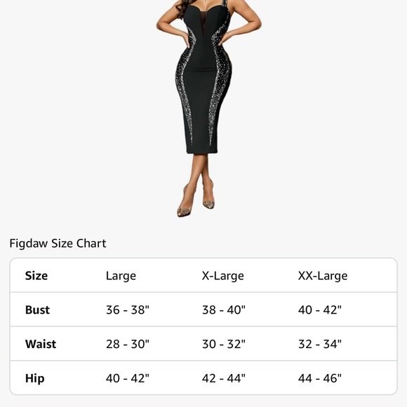 010 NWOT Sparkling Sequin & Rhinestone Embellishment Black Midi sleeveless Dress - Picture 6 of 7